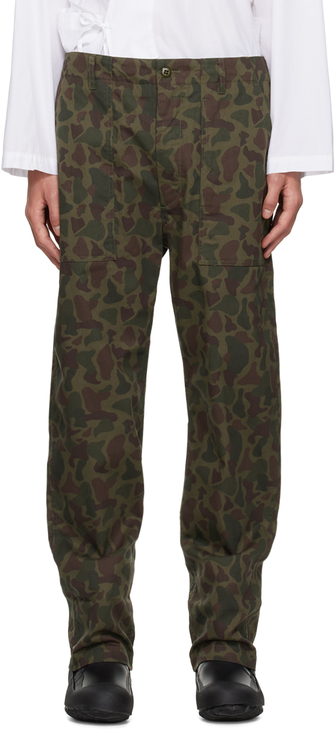 Engineered Garments Green Fatigue Trousers - Olive camo