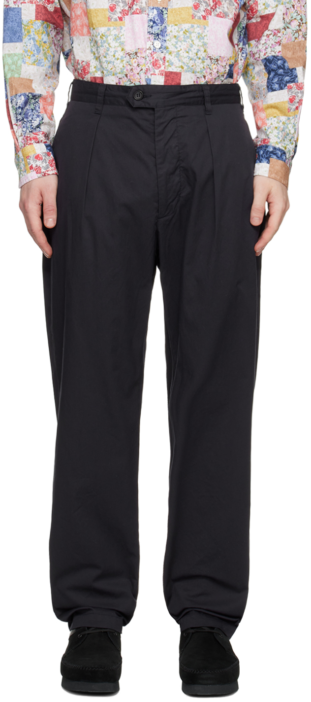 Navy Carlyle Trousers by Engineered Garments on Sale