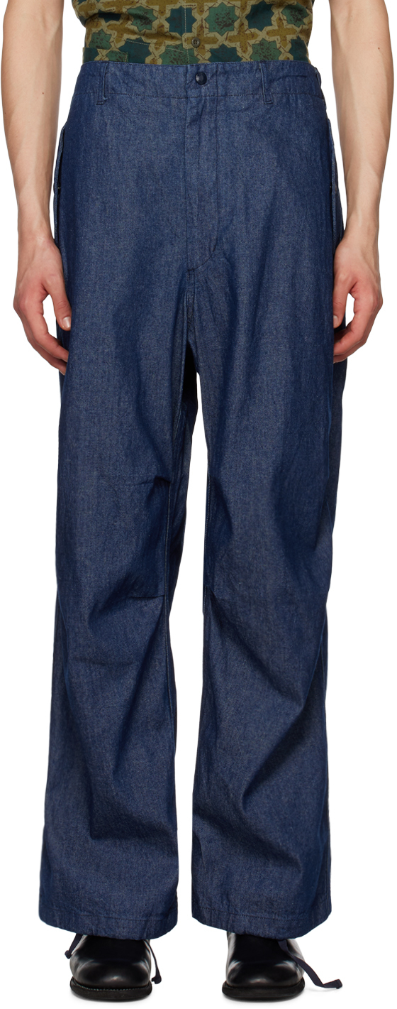 Engineered Garments Navy Pleated Jeans In Ct011 Indigo Industr