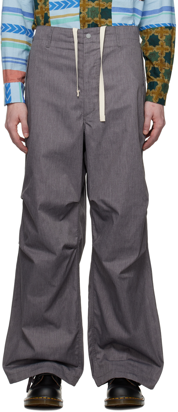 Engineered Garments Gray Drawstring Trousers In Ct205 H.grey Feather