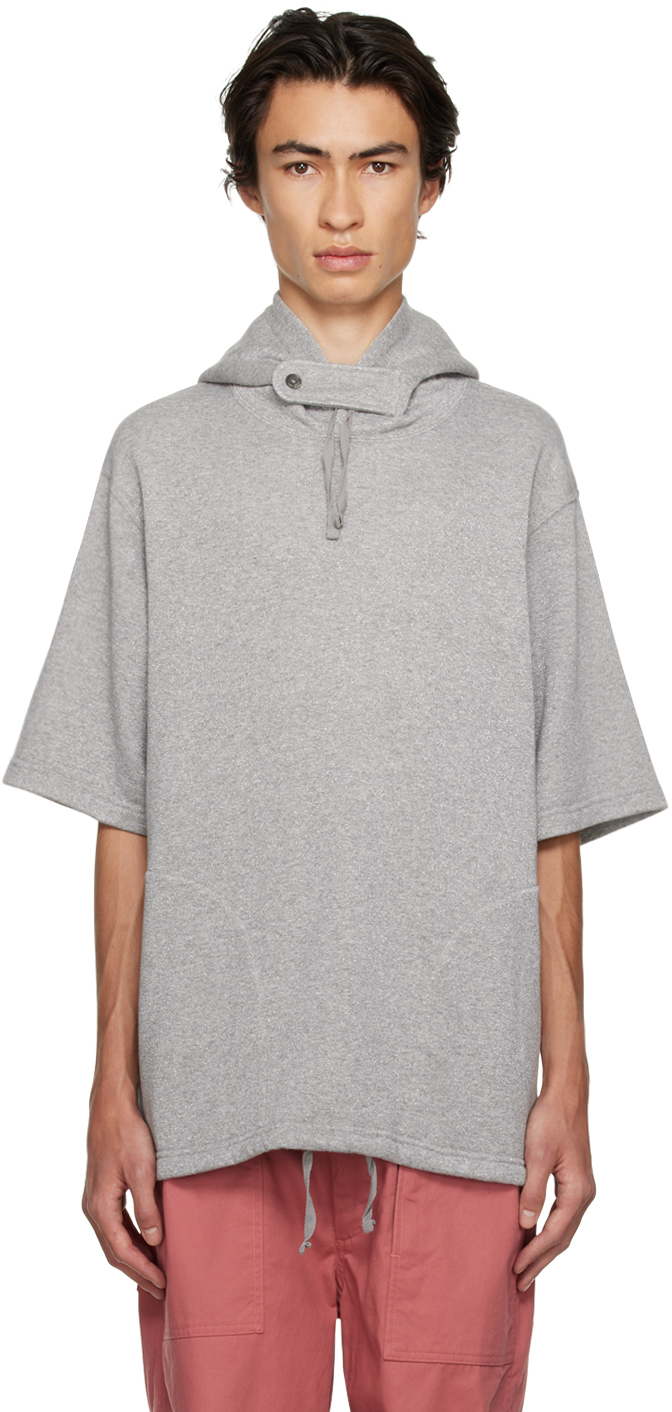 Gray Short Sleeve Hoodie by Engineered Garments on Sale
