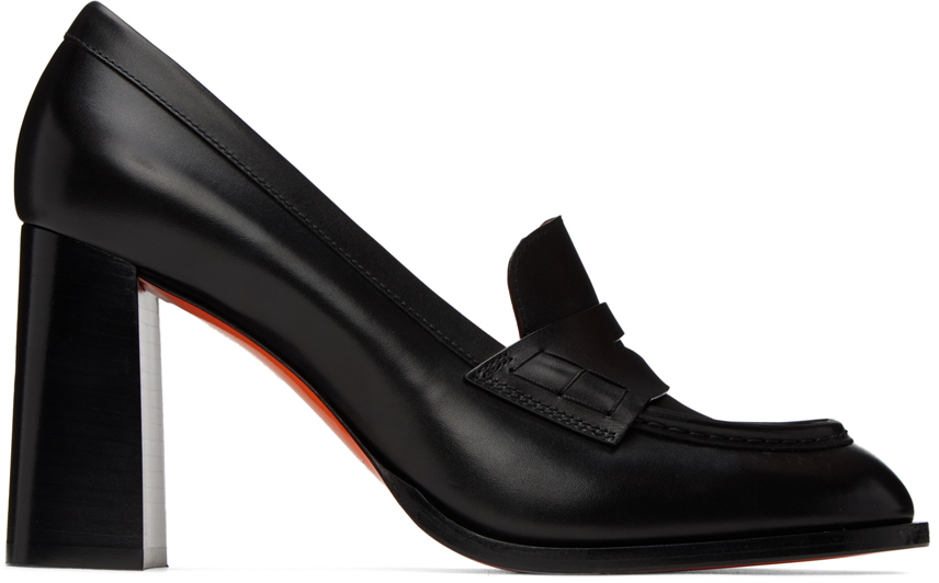 Shop Santoni Black Court Heels In Black-n01