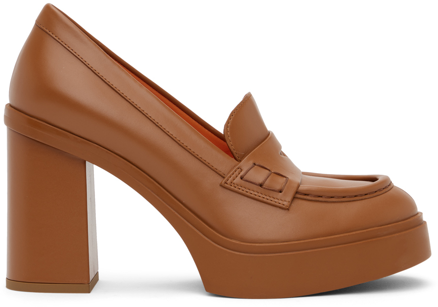 Santoni Tan High-heel Pumps In Light Brown-c55