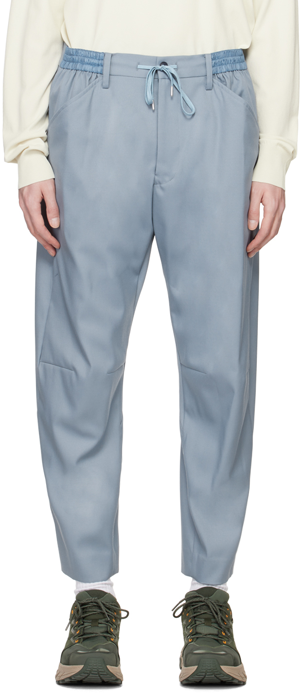 Fumito Ganryu Blue 3D Cut Trousers