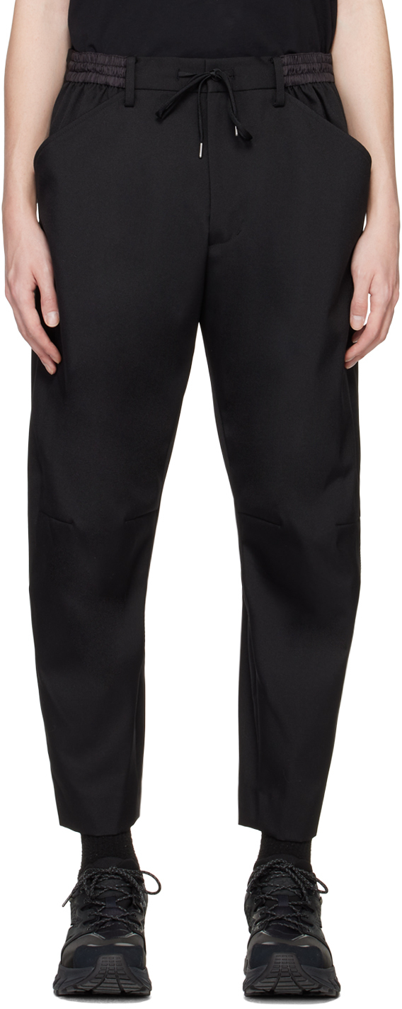 Fumito Ganryu: Black 3D Cut Trousers | SSENSE Canada