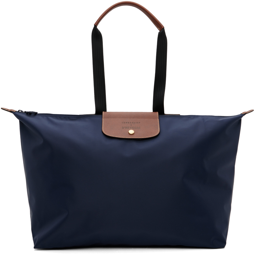 D'heygere Navy Longchamp Edition Travel Tote In Blue