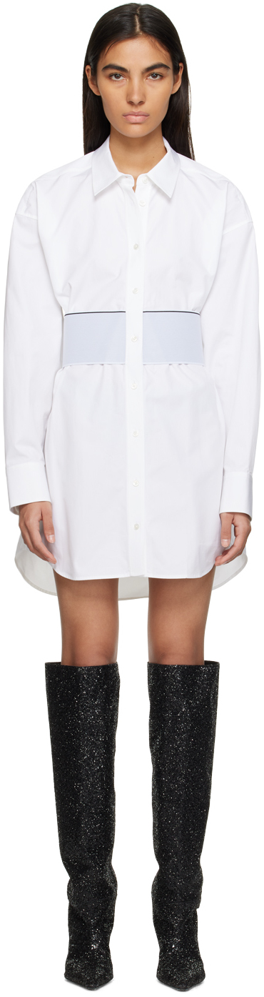 ALEXANDER WANG WHITE ELASTIC MINIDRESS