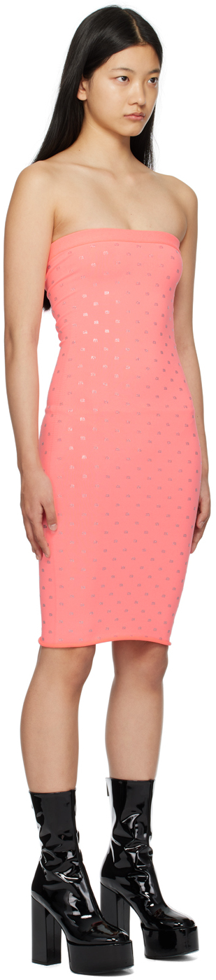 Alexander Wang Pink Hotfix Midi Dress In 671a Anime Pink