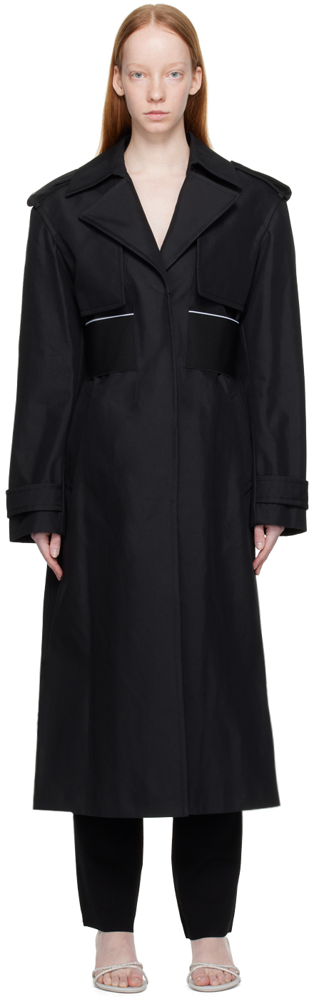 ALEXANDER WANG BLACK CINCHED TRENCH COAT