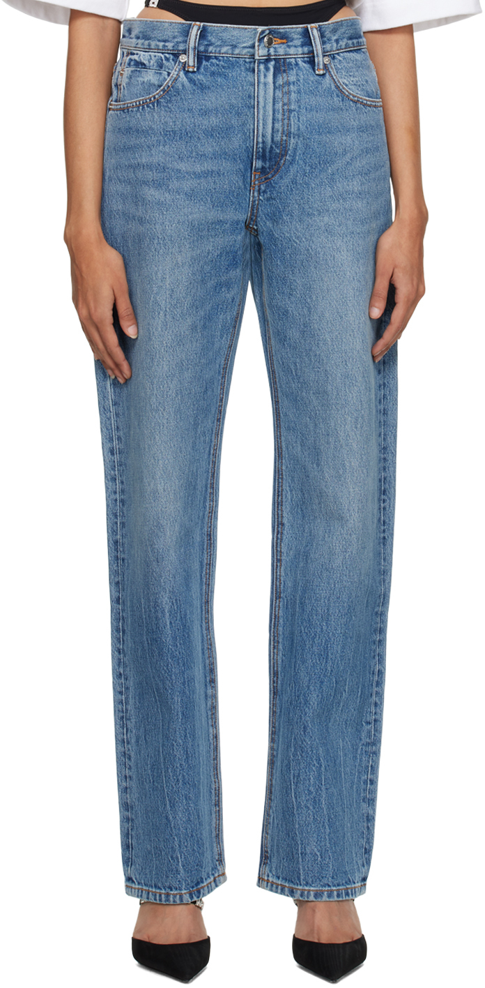 Shop Alexander Wang Blue Bikini Layer Jeans In 473 Vintage Medium