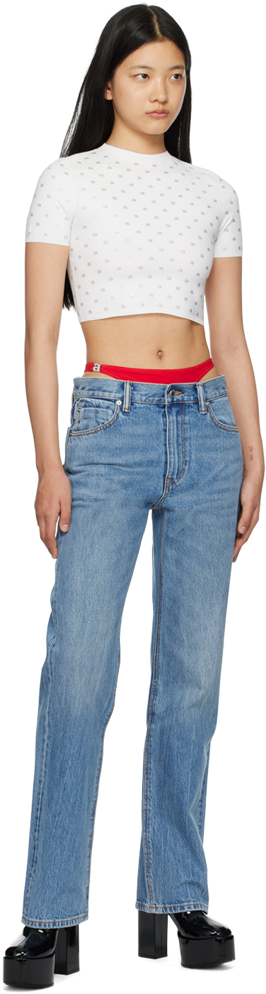 Alexander Wang Blue Bikini Layer Jeans | ModeSens