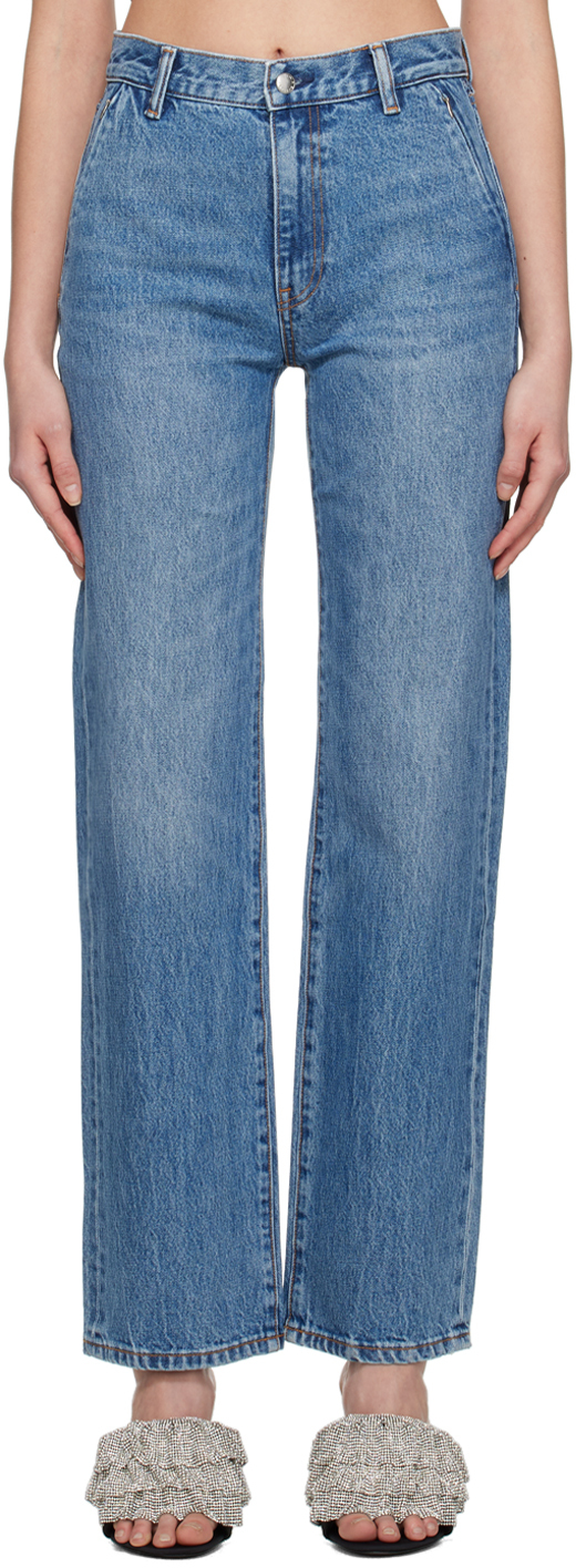 Shop Alexander Wang Blue Ez Mid-rise Jeans In 473 Vintage Medium I