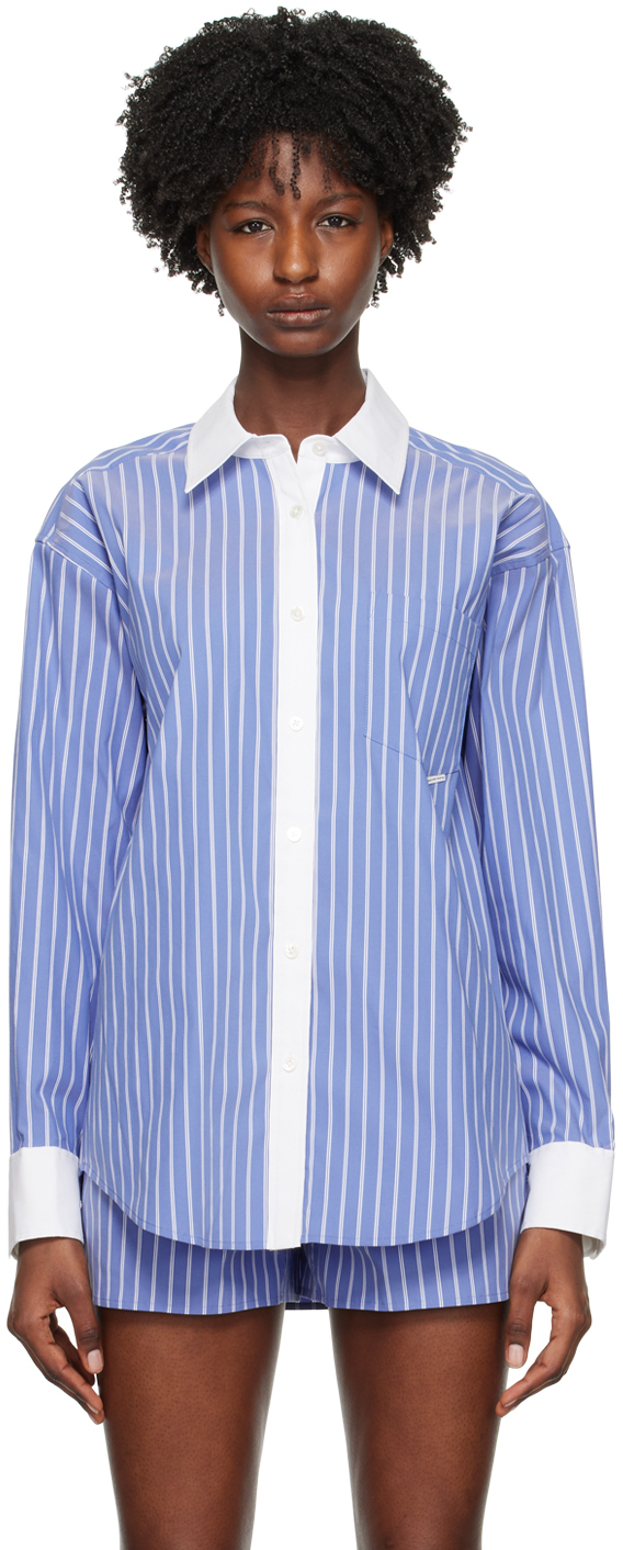 Alexander Wang Blue Striped Shirt