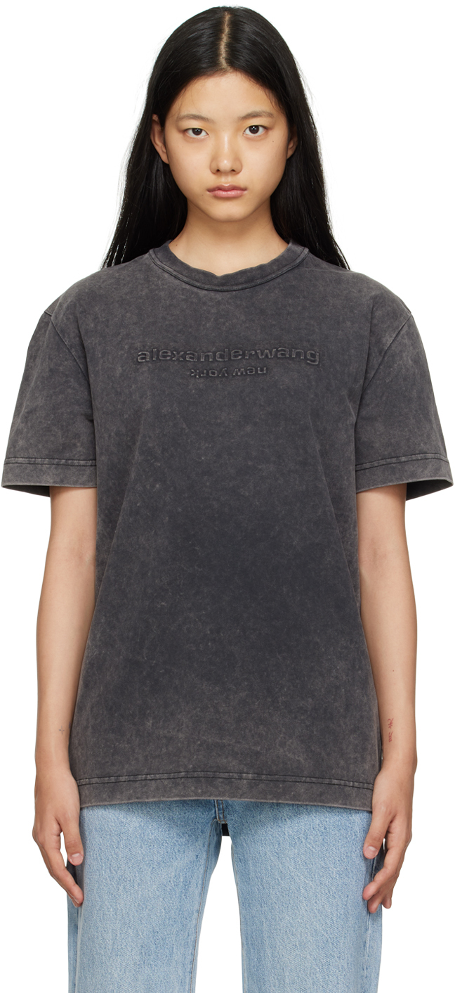 Alexander Wang Black Embossed T-Shirt