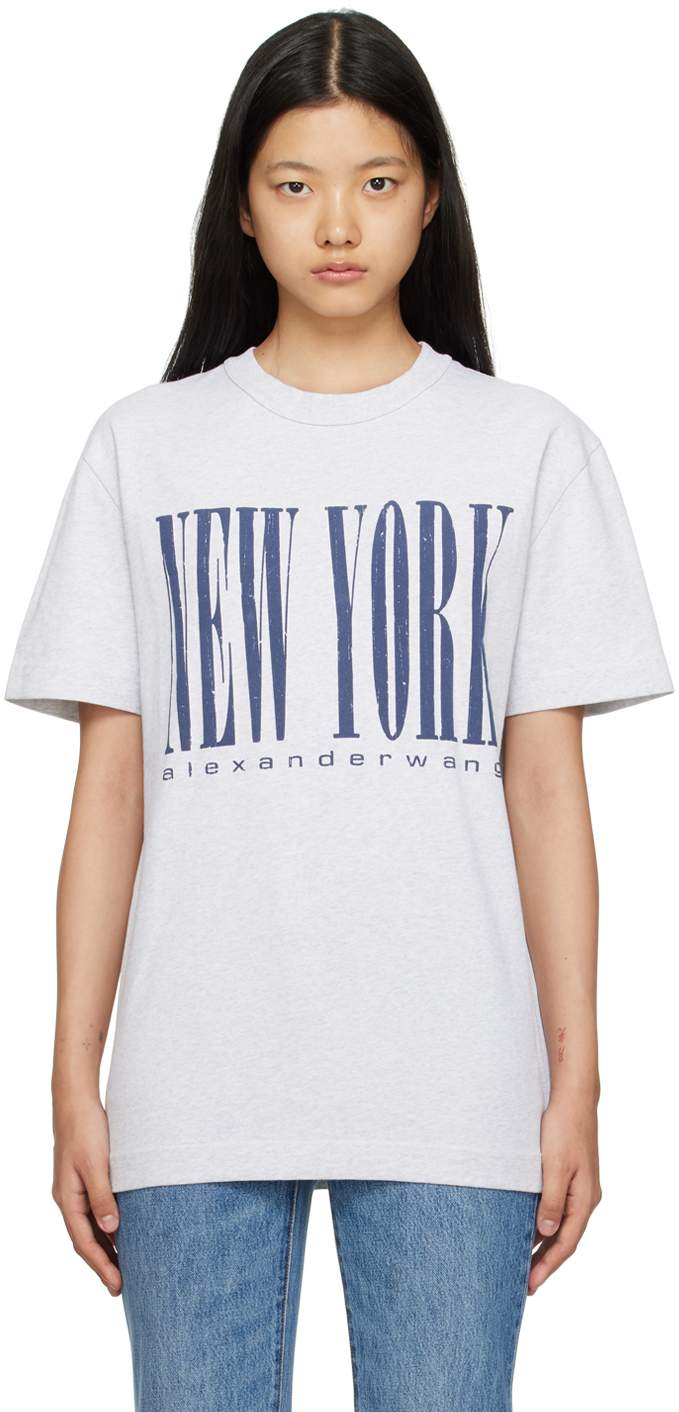 ALEXANDER WANG GRAY NY PUFF T-SHIRT