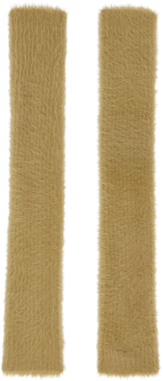 Beige Brushed Arm Warmers