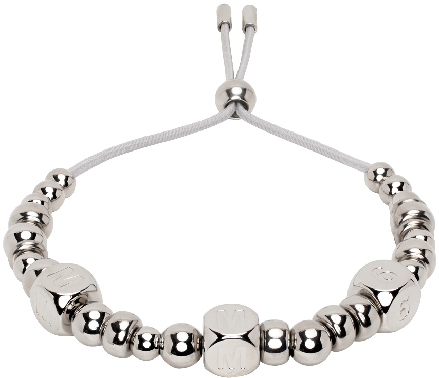Silver Beaded Bracelet by MM6 Maison Margiela on Sale