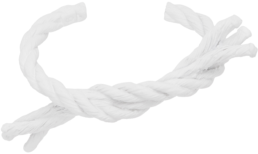 Mm6 Maison Margiela White Yarn Open Cuff Bracelet