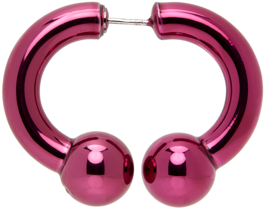 Mm6 Maison Margiela Pink Boule Single Earring In 245 Polished Fucsia/