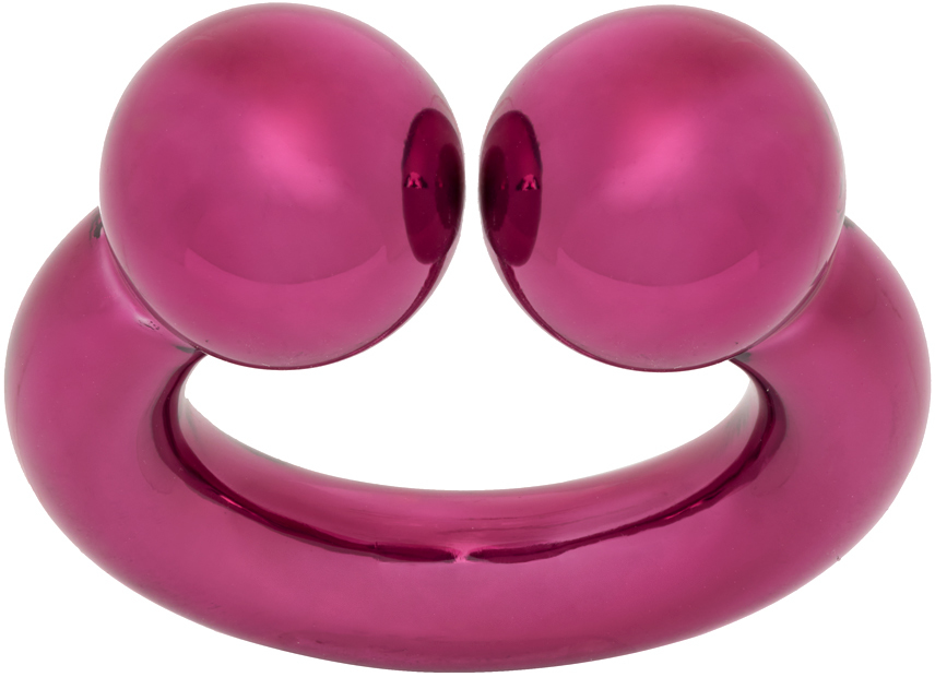 Mm6 Maison Margiela Pink Piercing Ring In 245 Polished Fucsia/