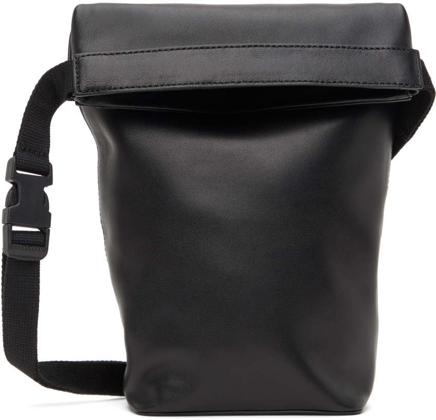 Mm6 Maison Margiela Black Mini Utility Bottle Bag In T8013 Black