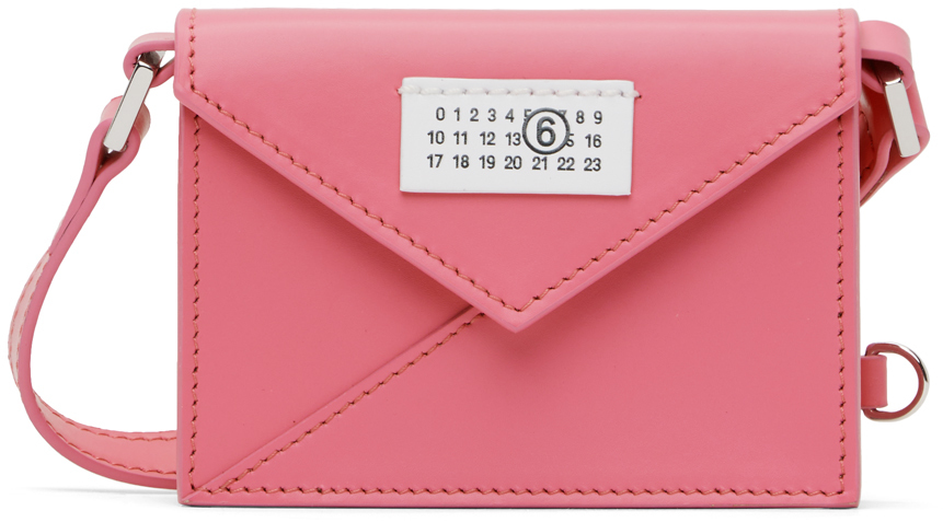 Mm6 Maison Margiela Leather Mini Crossbody Bag In Pink
