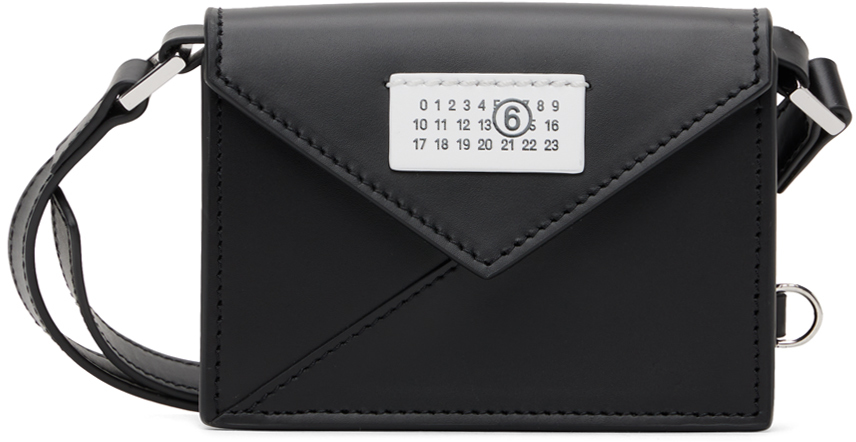 Mm6 Maison Margiela Black Stitch Shoulder Bag In T8013 Black