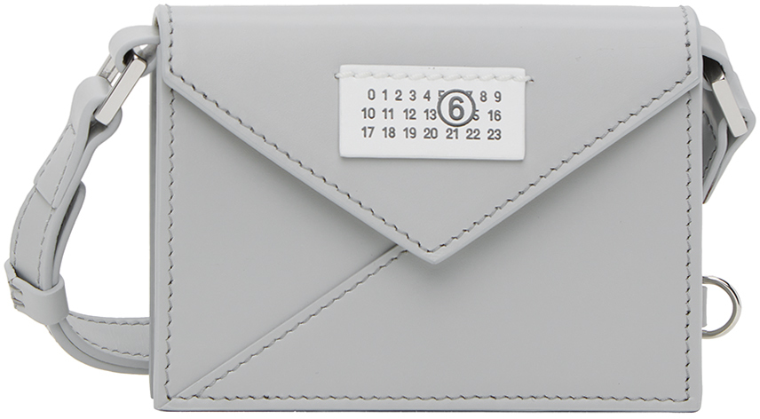 Gray Mini Triangle 6 Bag by MM6 Maison Margiela on Sale