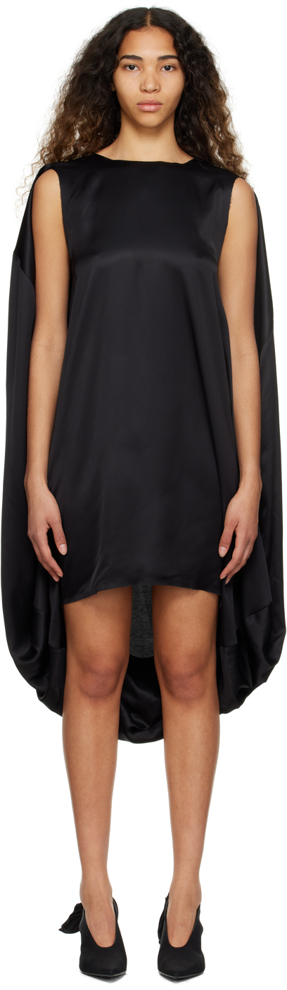 Mm6 Maison Margiela Black Boat Neck Minidress In 900 Black