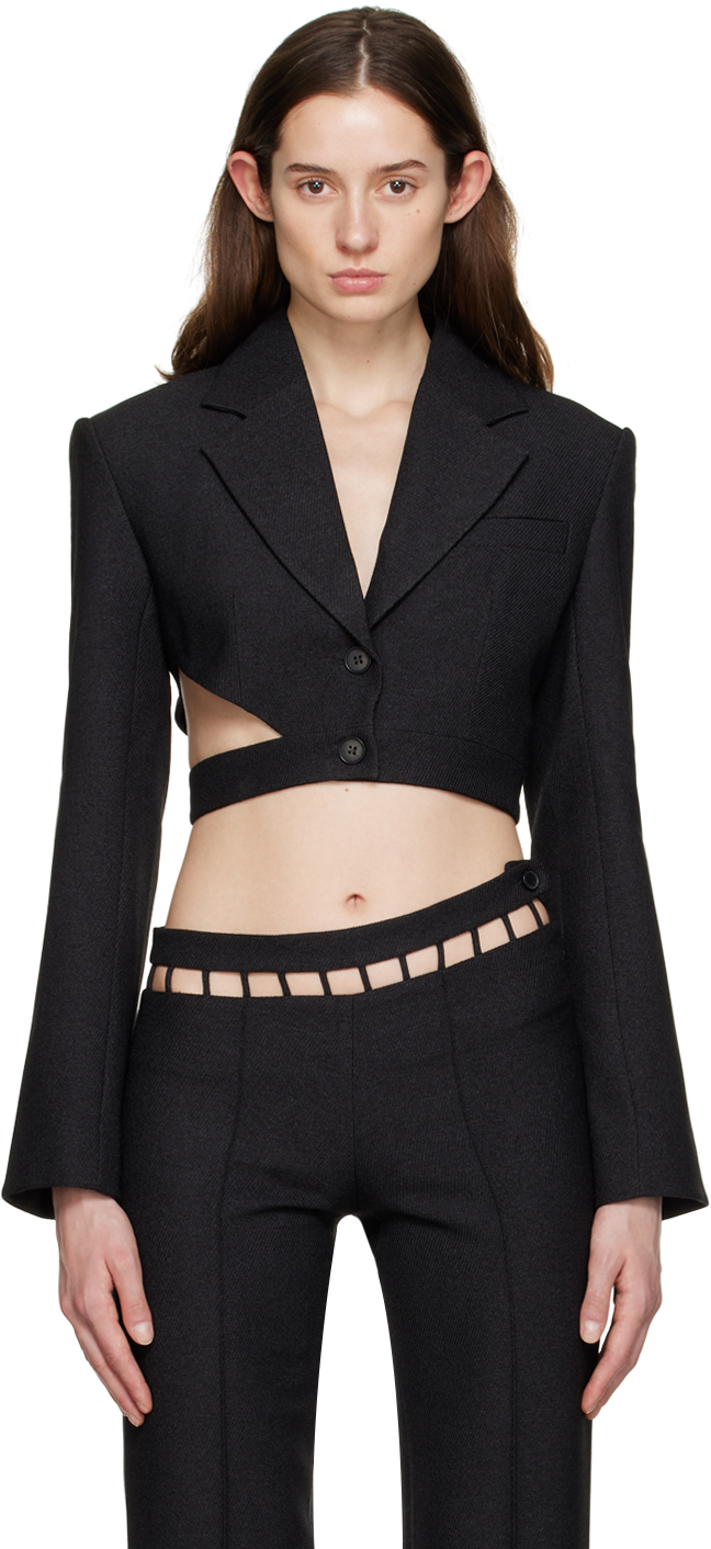 Aya Muse Osmia Cropped Blazer In Black