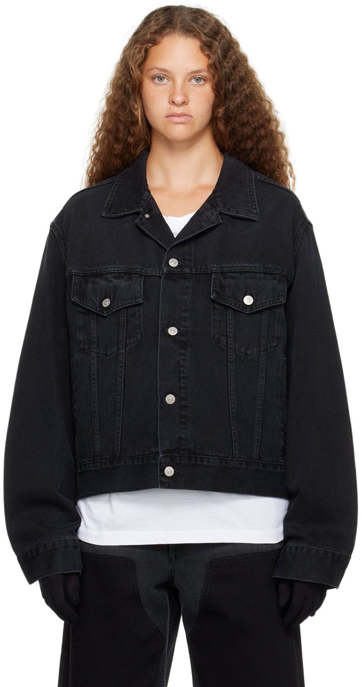 Maison Margiela single-breasted denim coat - Black