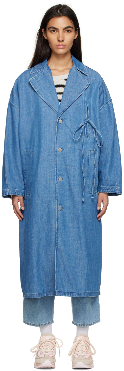 MM6 Maison Margiela: Blue Oversized Denim Jacket | SSENSE