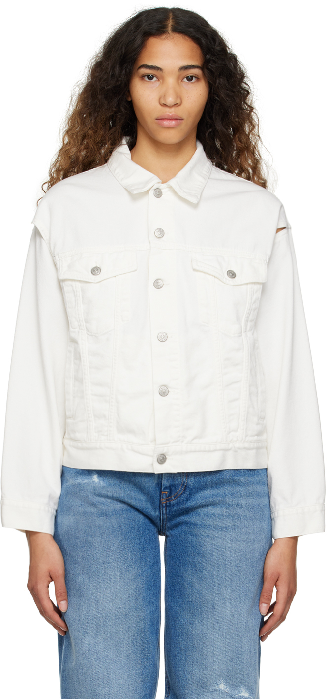 MM6 Maison Margiela White Cutout Denim Jacket