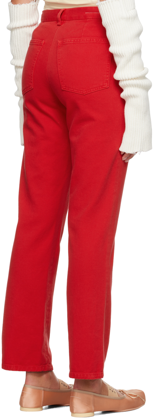 Mm6 Maison Margiela Red Four-pocket Jeans In 312 Red