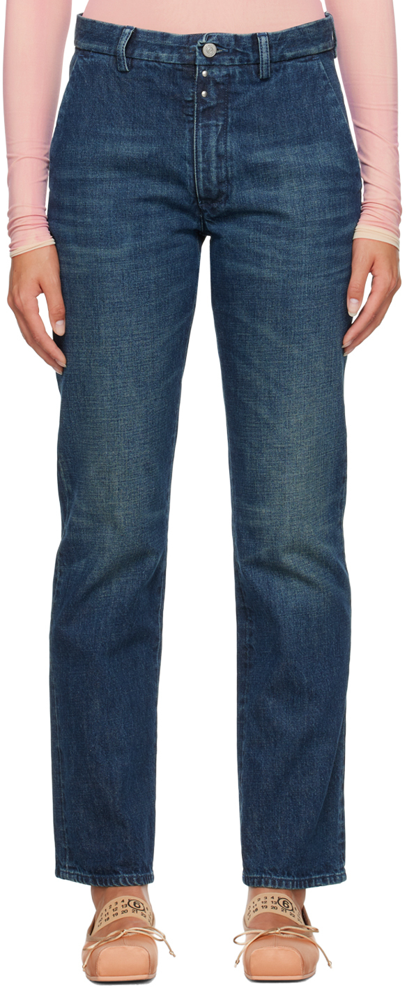 Navy Four-Pocket Jeans