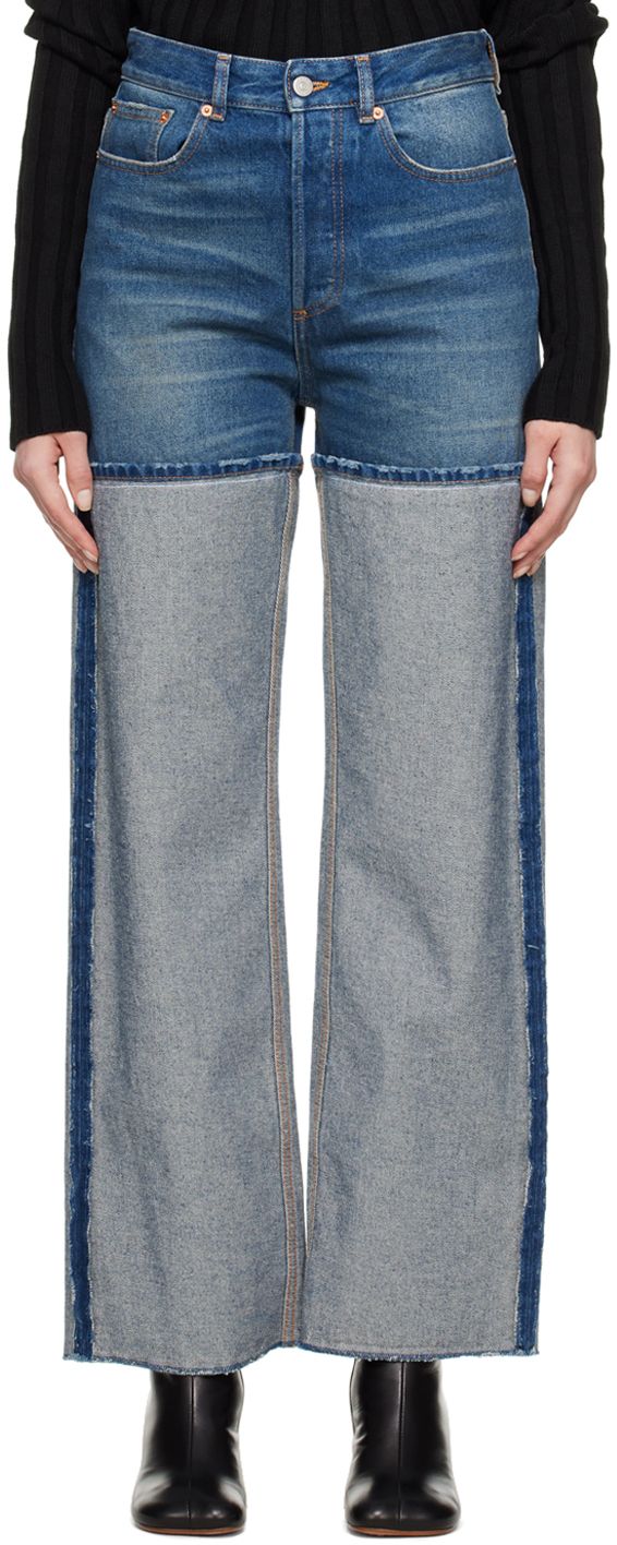 Blue Spliced Jeans