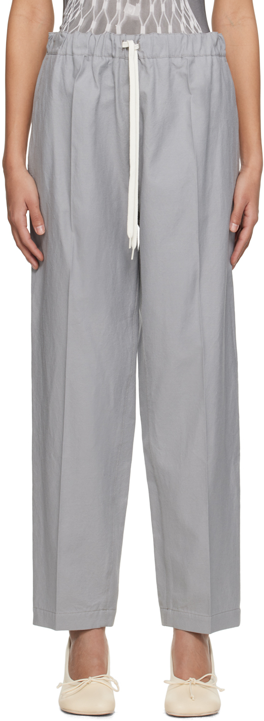 MM6 Maison Margiela: Gray Drawstring Trousers | SSENSE Canada