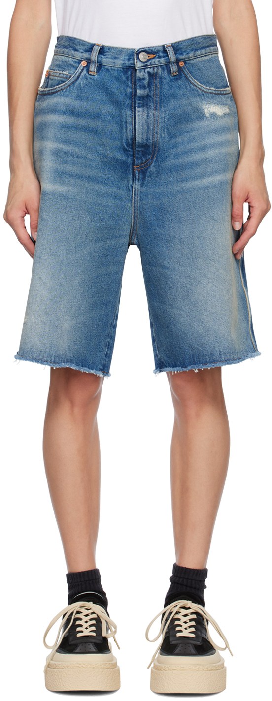 Mm6 Maison Margiela Denim Short In 973 Blue | ModeSens