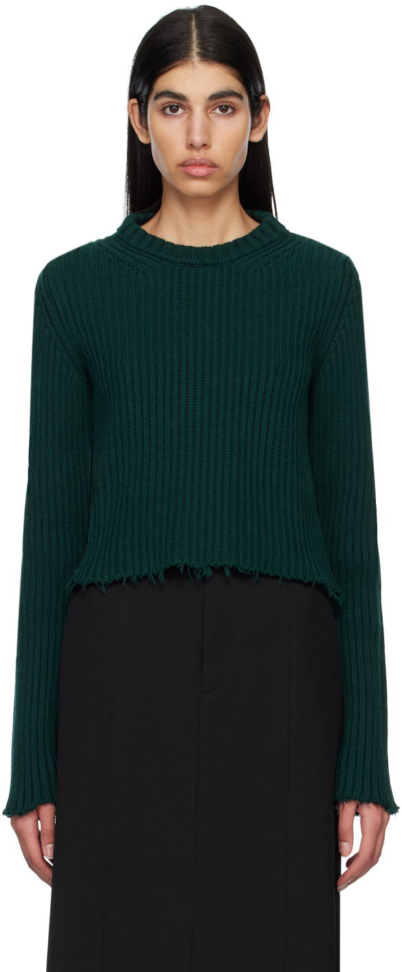 MM6 Maison Margiela: Green Cutout Sweater | SSENSE