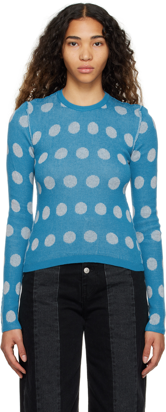Blue Polka Dot Sweater