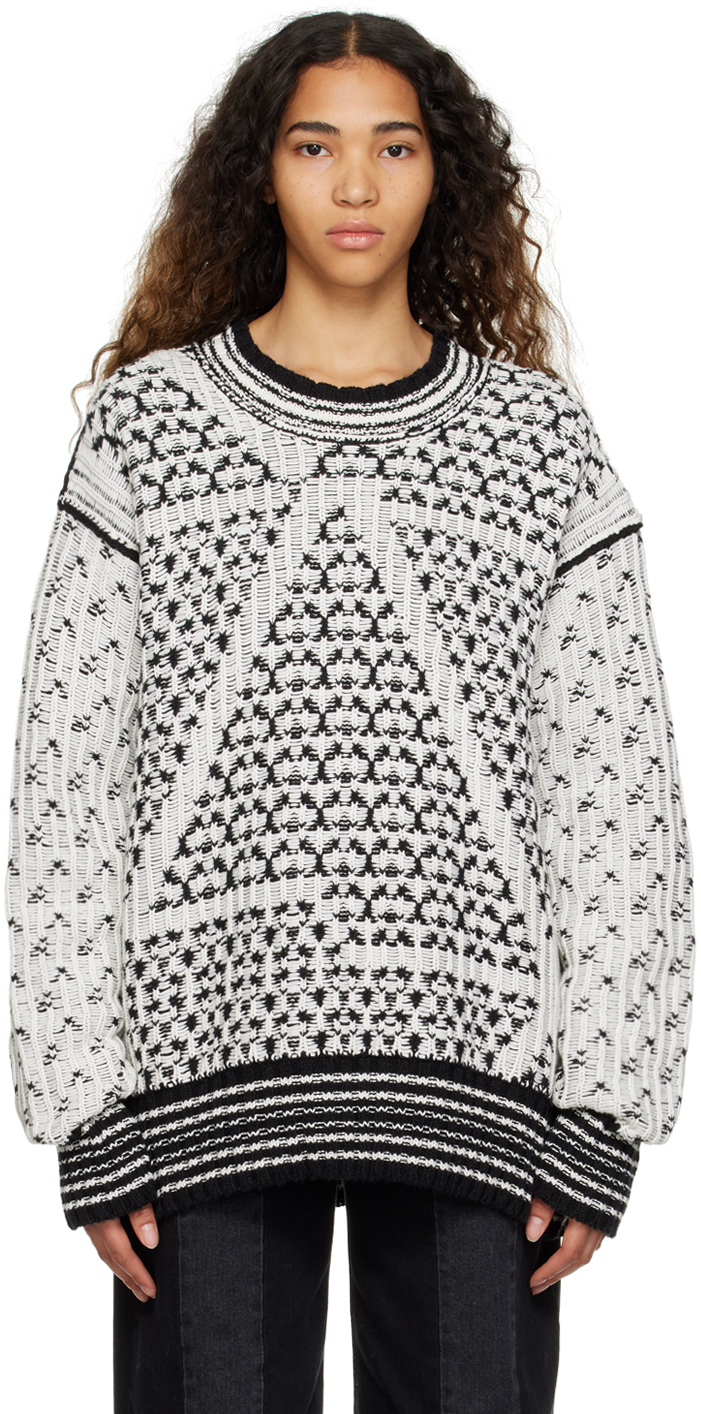 Black & White Jacquard Sweater
