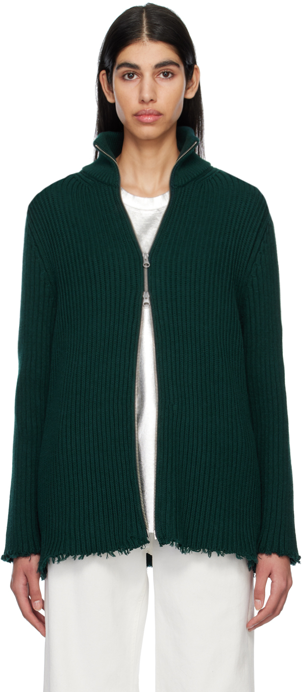 Green Raw Edge Sweater