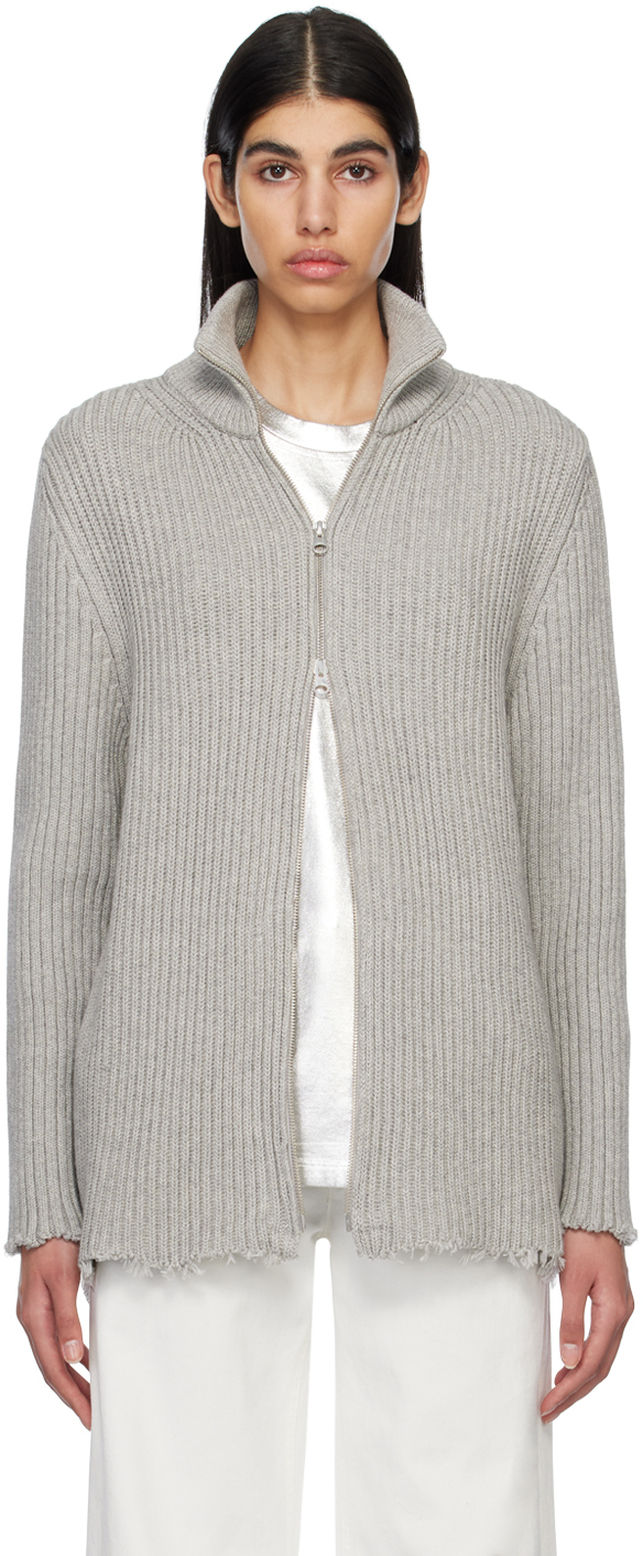 Mm6 Maison Margiela Gray Raw Edge Sweater In 851m Grey