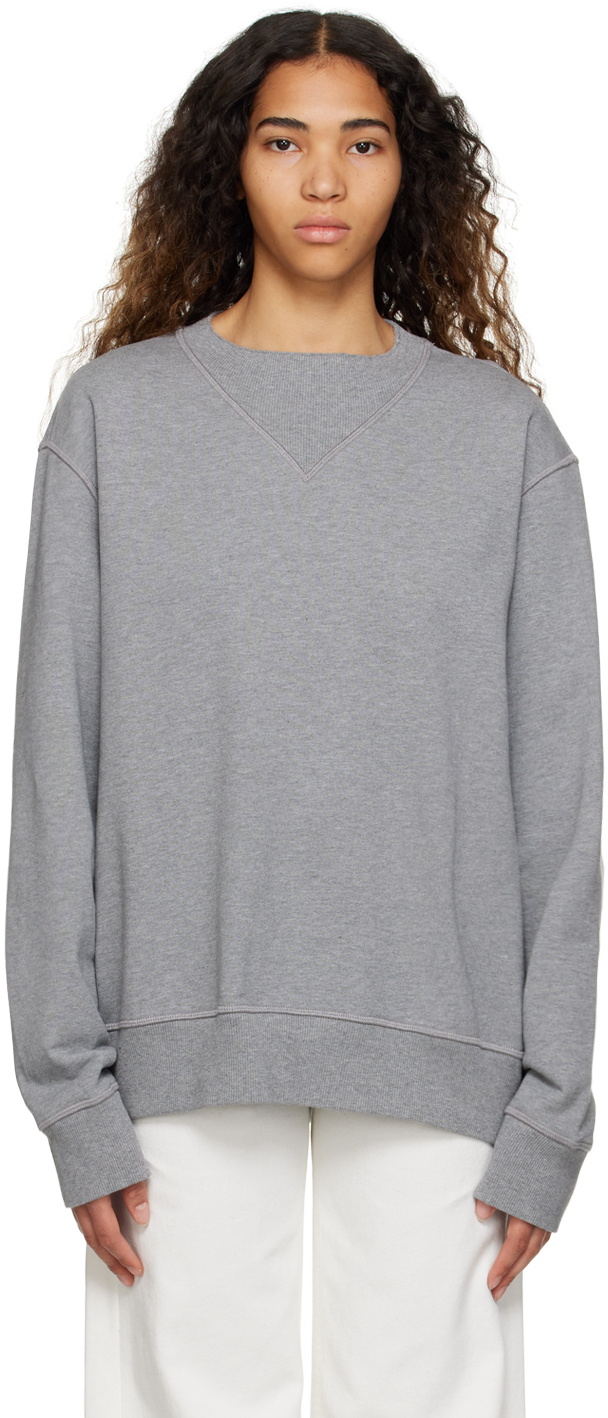 Mm6 Maison Margiela Gray Patch Sweatshirt In 853m Grey Melange