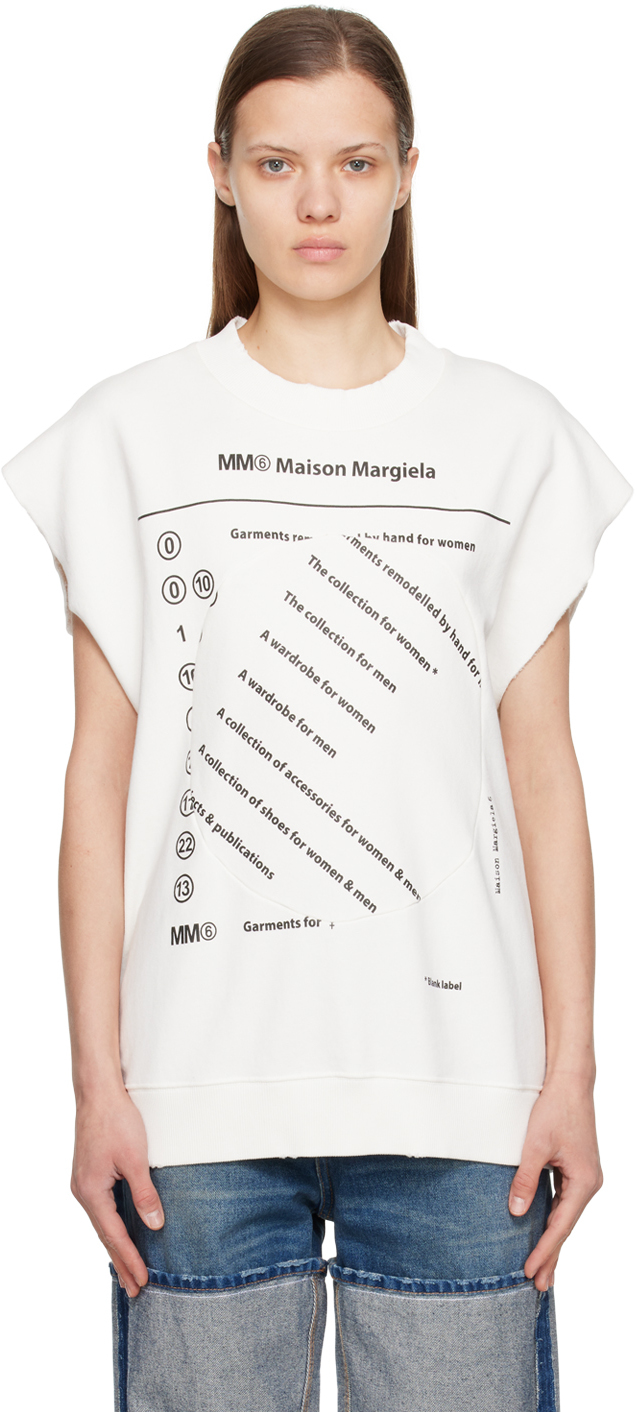 MM6 Maison Margiela Off-White Sleeveless Sweatshirt