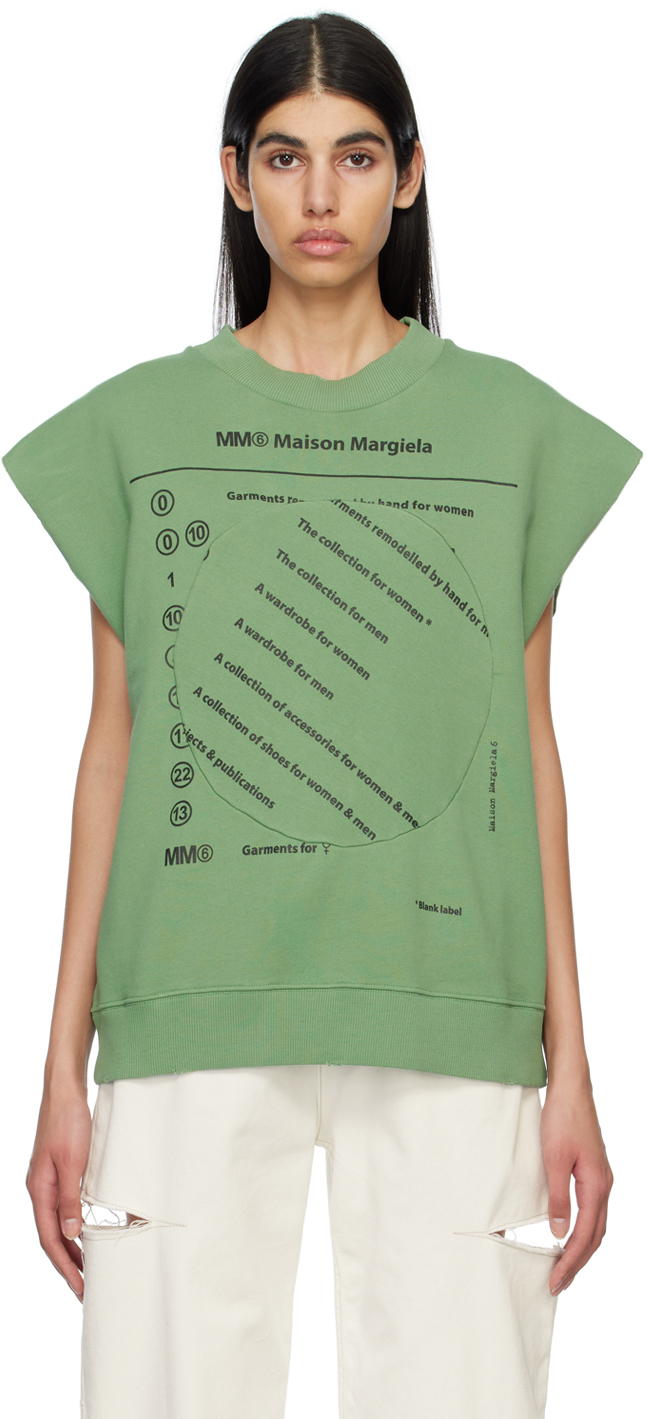 MM6 Maison Margiela Green Sleeveless Sweatshirt