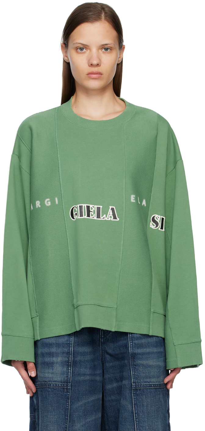 Mm6 Maison Margiela Green Band Sweatshirt In 627 Clover