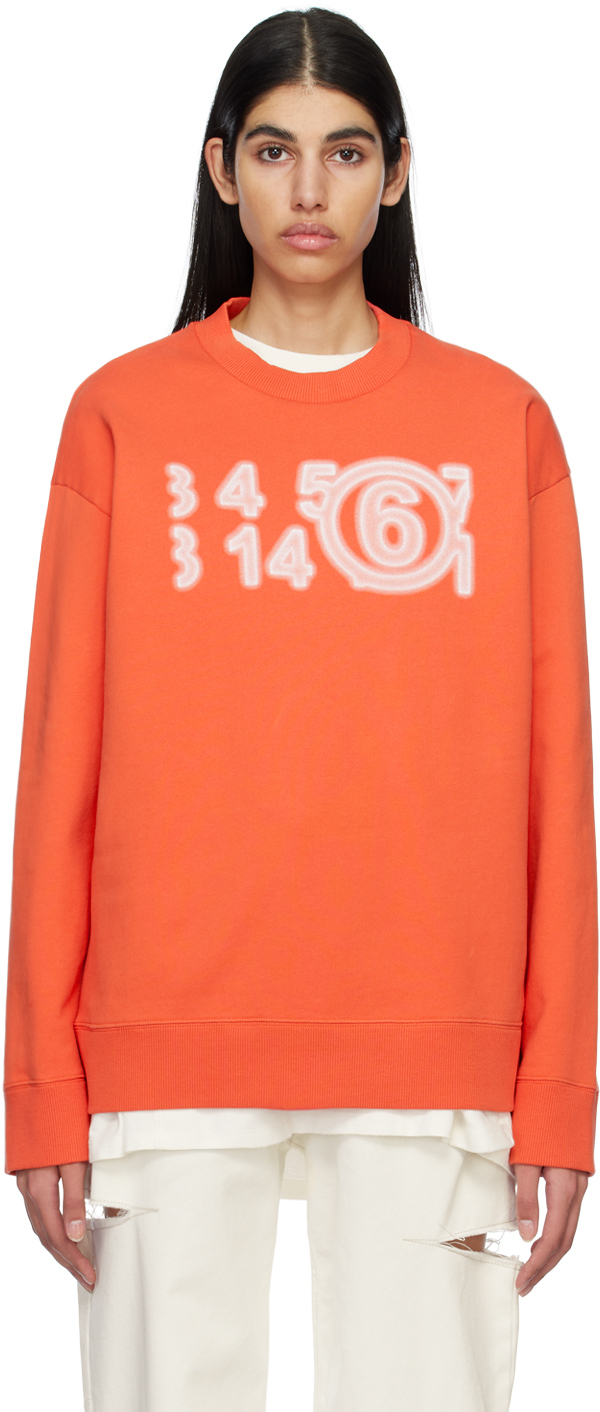MM6 Maison Margiela Orange Printed Sweatshirt