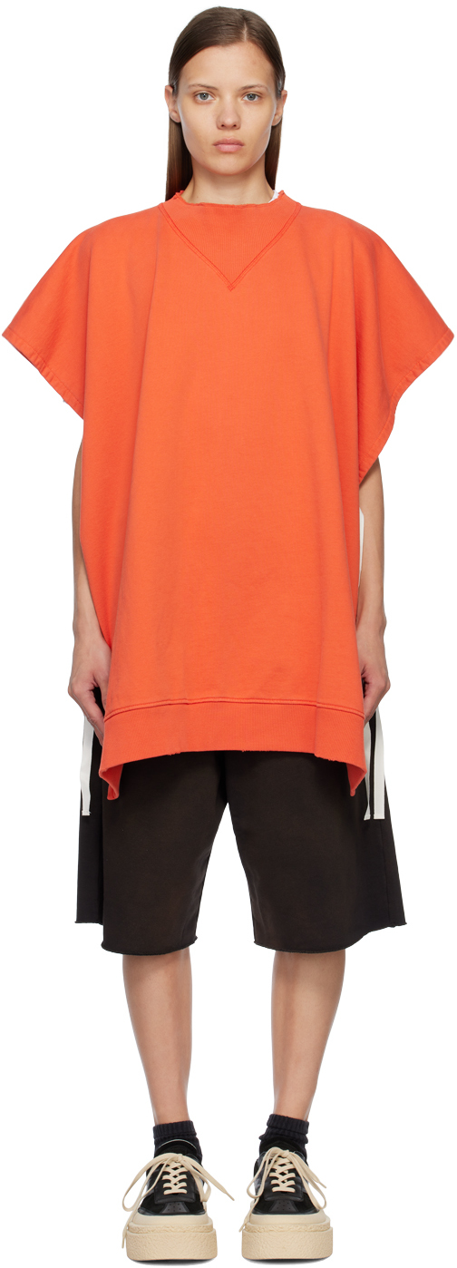 Orange Draped Sweatshirt