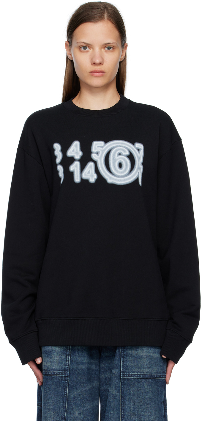 Mm6 Maison Margiela Black Zoom Sweatshirt In 900 Black